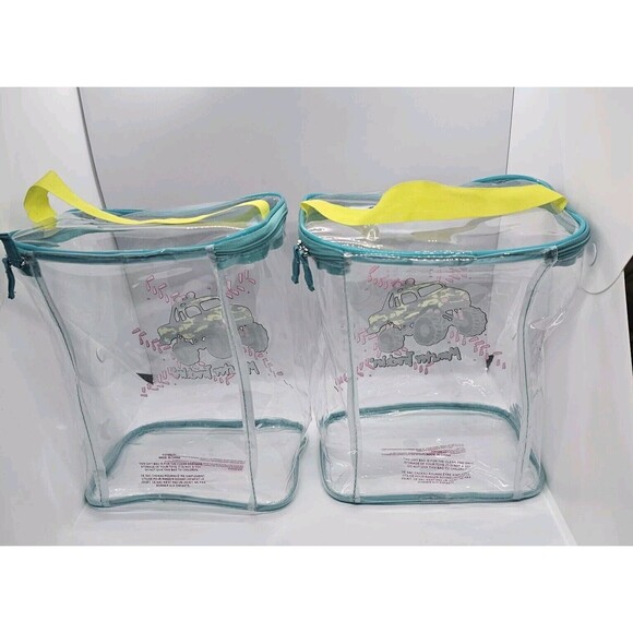 2-Monster Truckin transparent clear tote bag 8"x8"x6" - Picture 6 of 11